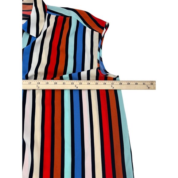 Madison Colorful Striped Button-Up Sleeveless Blouse Women's 3X NWT - Picture 7 of 8